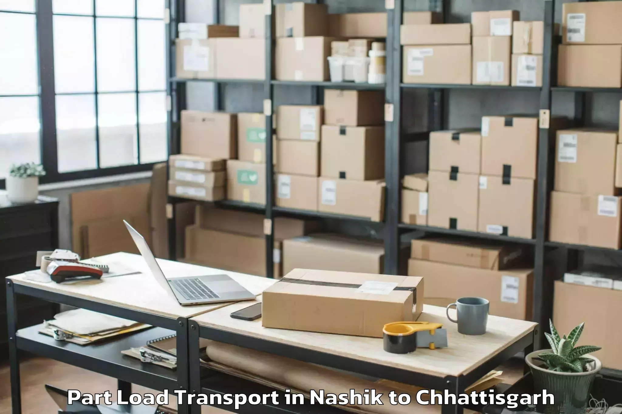 Leading Nashik to Op Jindal University Raigarh Part Load Transport Provider